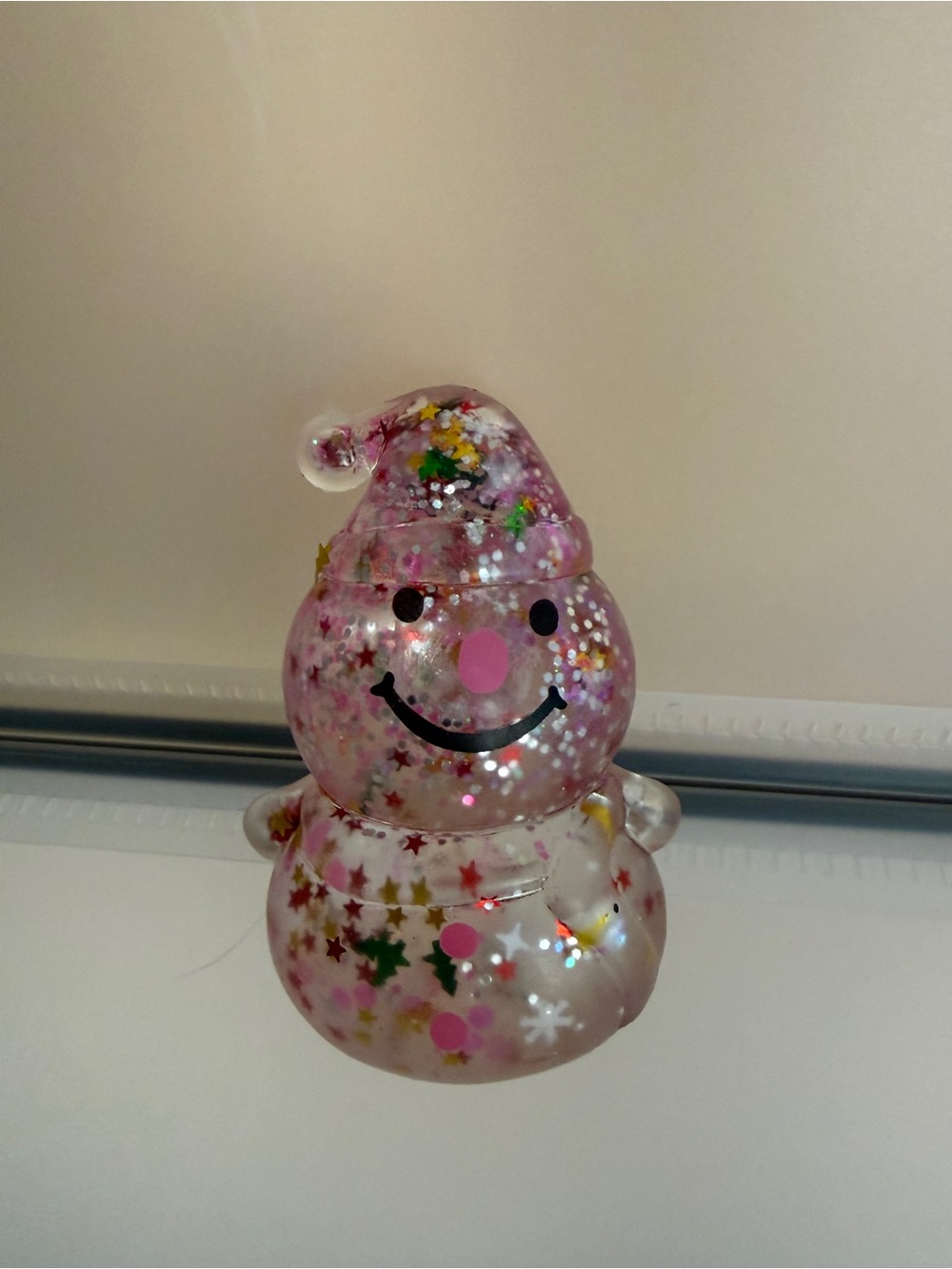 Christmas Snowman Gel Sugar Glitter Squishy Pink 🩷🎄